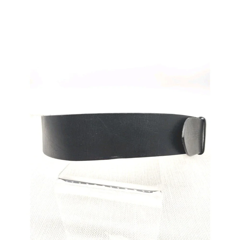 Banana Republic Medium Belt Black Italian Leather Wide Made In Italy